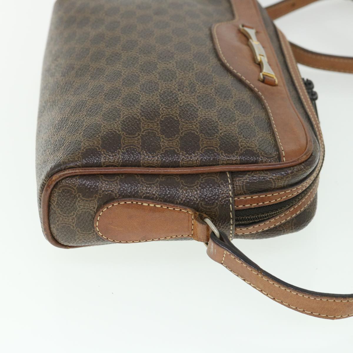 Luxury CELINE Macadam Canvas Shoulder Bag PVC Leather Brown  ar10380B