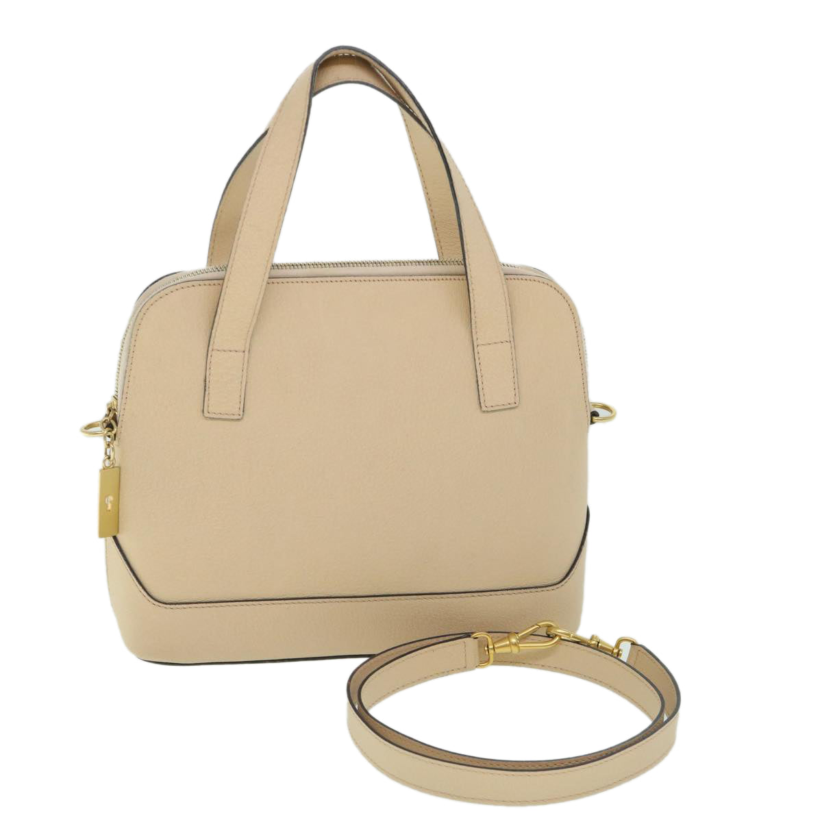 Luxury CELINE Hand Bag Leather 2way Beige  ar10402