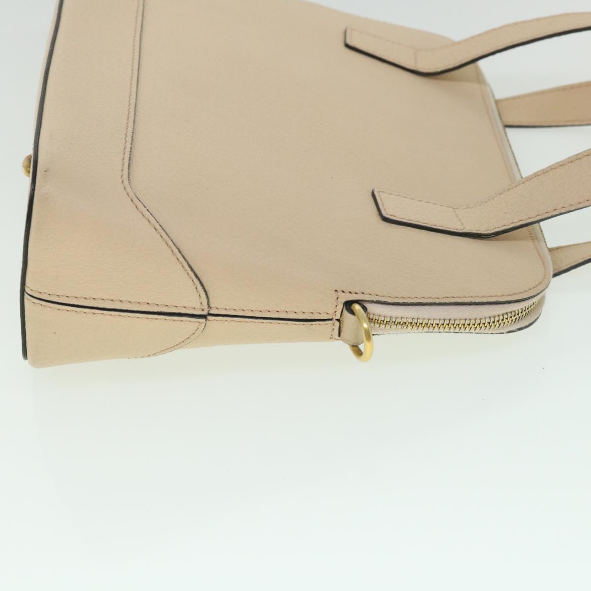 Luxury CELINE Hand Bag Leather 2way Beige  ar10402