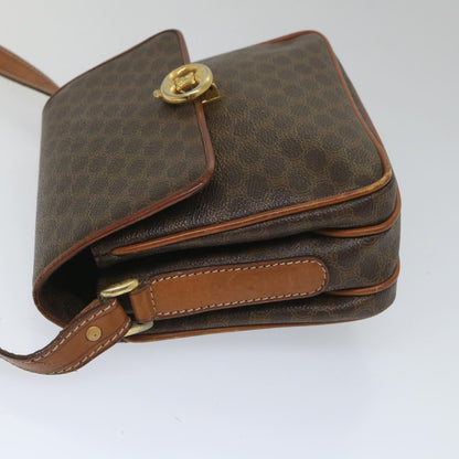 Luxury CELINE Macadam Canvas Shoulder Bag PVC Leather Brown  ar10469
