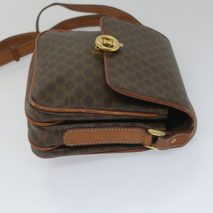 Luxury CELINE Macadam Canvas Shoulder Bag PVC Leather Brown  ar10469