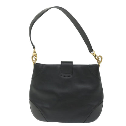 Luxury CELINE Shoulder Bag Leather Black  ar10477