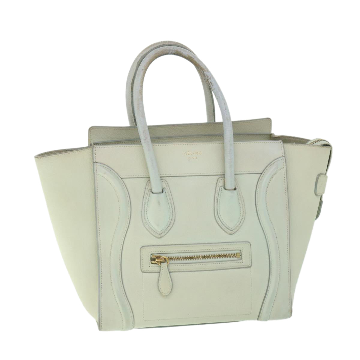 Luxury CELINE Luggage Hand Bag Leather Beige  ar10492
