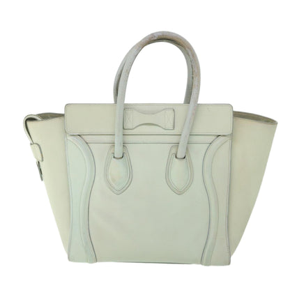 Luxury CELINE Luggage Hand Bag Leather Beige  ar10492