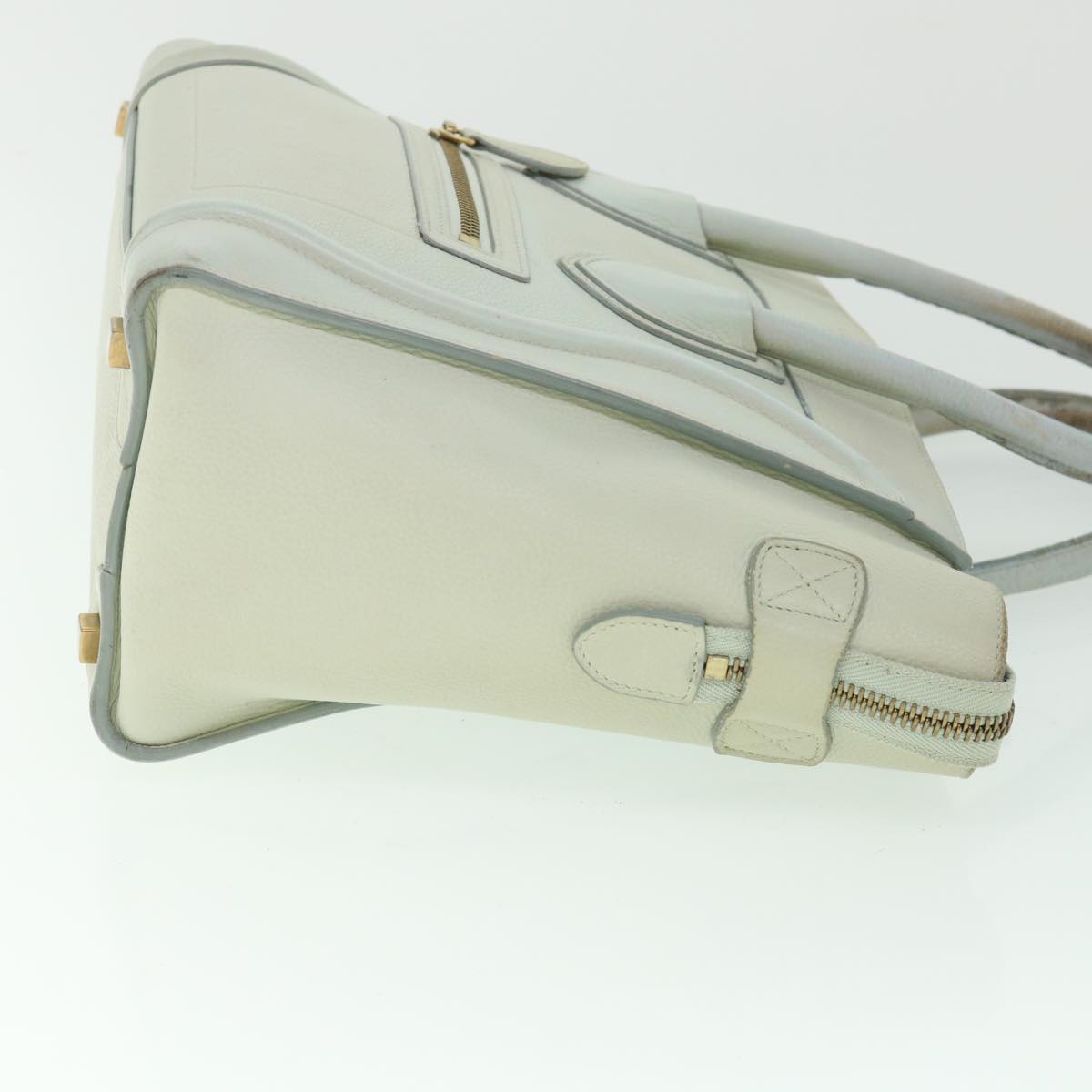 Luxury CELINE Luggage Hand Bag Leather Beige  ar10492