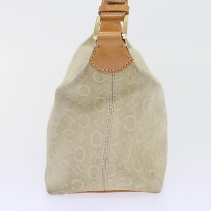 Luxury CELINE C Macadam Canvas Shoulder Bag Beige  ar10626B