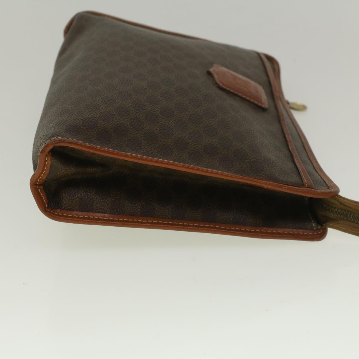 Luxury CELINE Macadam Canvas Clutch Bag PVC Leather Brown  ar10696
