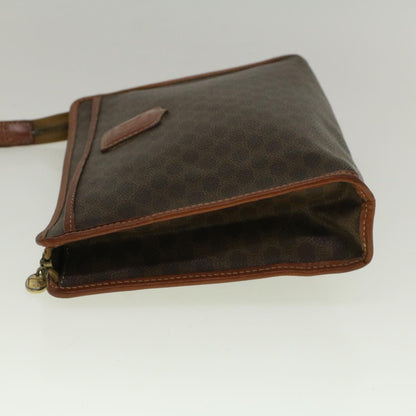 Luxury CELINE Macadam Canvas Clutch Bag PVC Leather Brown  ar10696