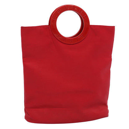 Luxury CELINE Circle Hand Bag Nylon Red  ar10732