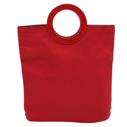 Luxury CELINE Circle Hand Bag Nylon Red  ar10732