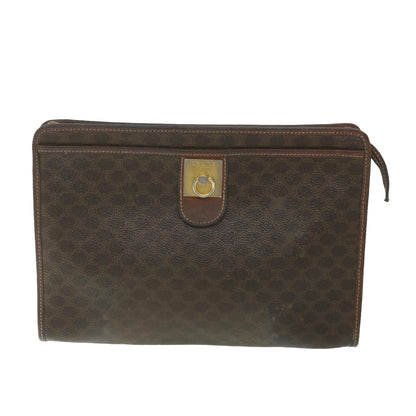 Luxury CELINE Macadam Canvas Clutch Bag PVC Leather 2Set Brown  ar10787