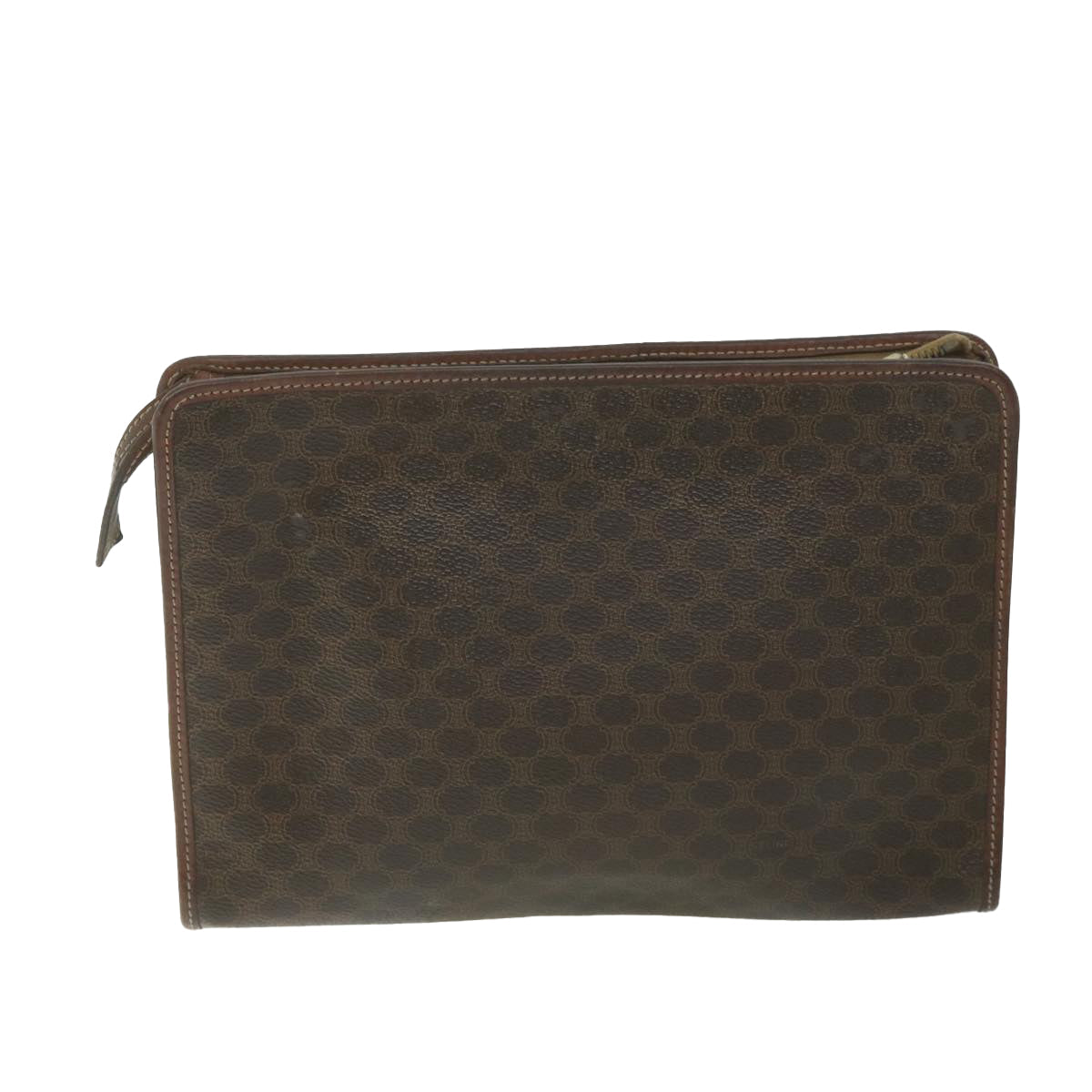 Luxury CELINE Macadam Canvas Clutch Bag PVC Leather 2Set Brown  ar10787