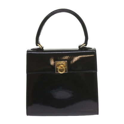 Luxury CELINE Hand Bag Patent leather 2way Black  ar10948B