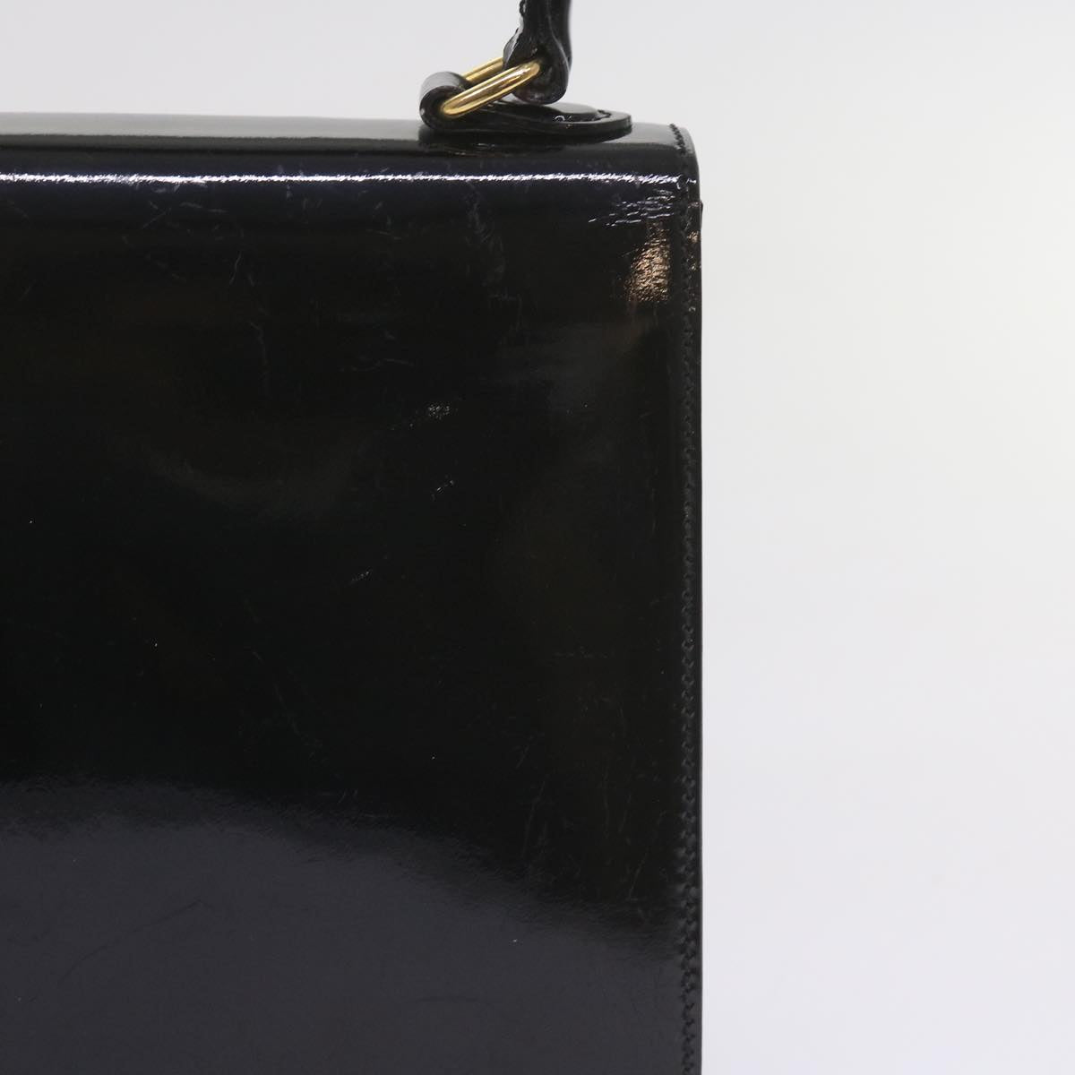 Luxury CELINE Hand Bag Patent leather 2way Black  ar10948B