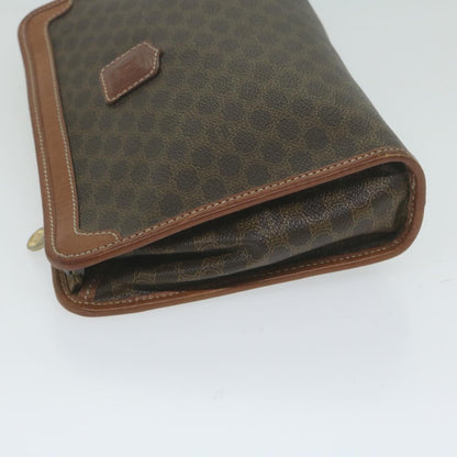 Luxury CELINE Macadam Canvas Clutch Bag PVC Leather Brown  ar11021