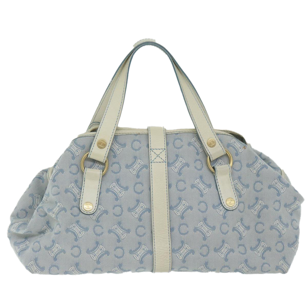 Luxury CELINE Paris Macadam Canvas Hand Bag Blue  ar11152B