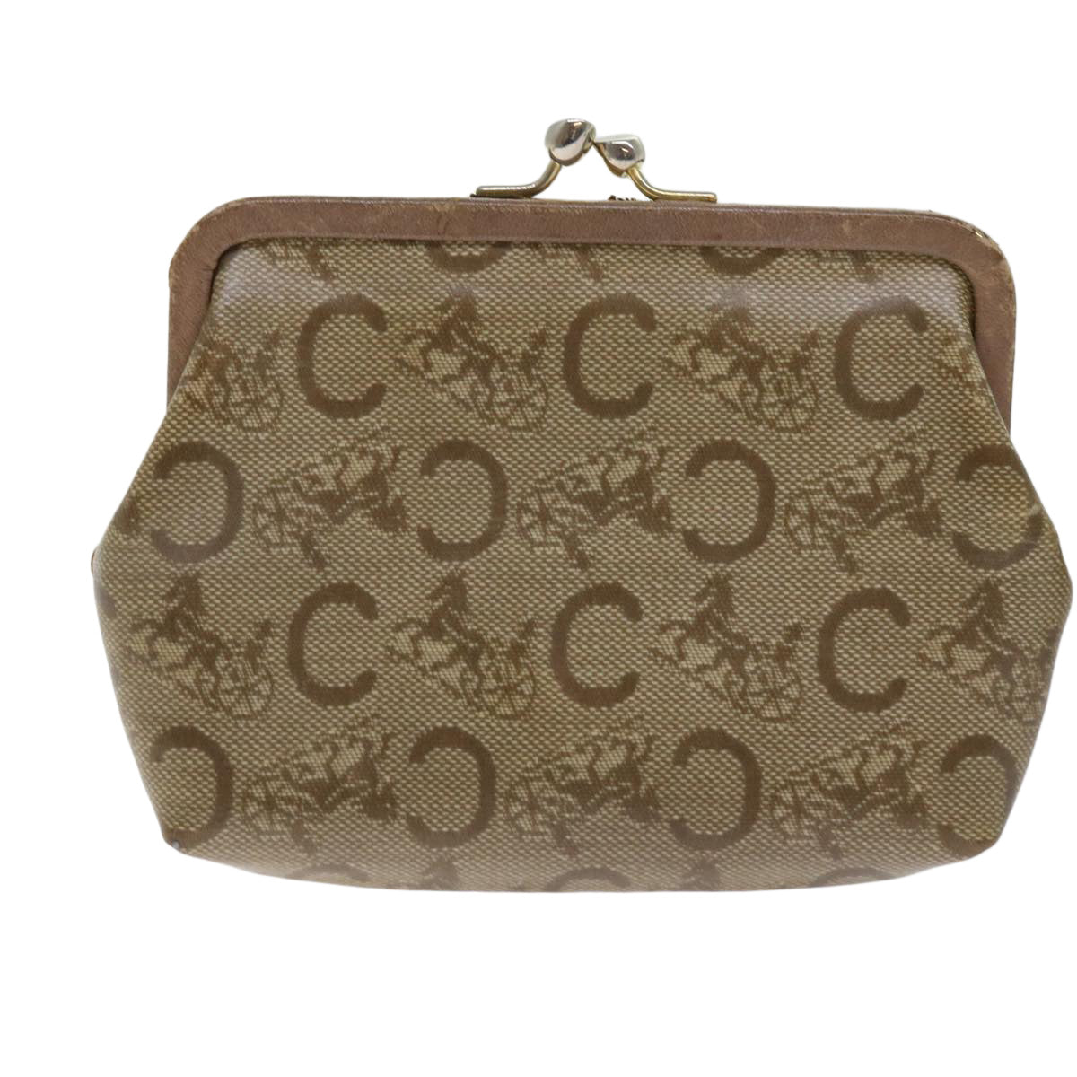 Luxury CELINE Macadam Canvas Card Key Case Pouch Belt Leather 7Set Brown  ar11266