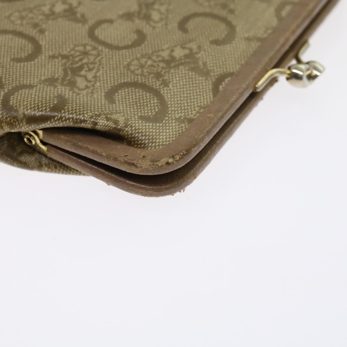 Luxury CELINE Macadam Canvas Card Key Case Pouch Belt Leather 7Set Brown  ar11266