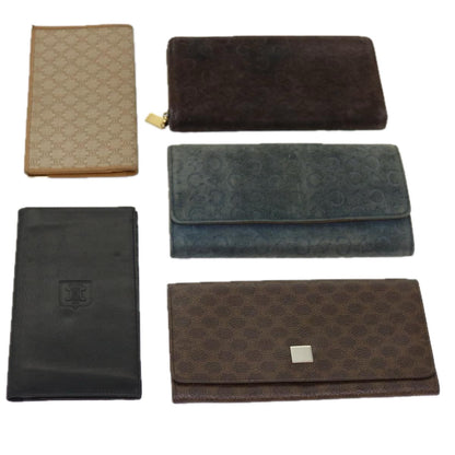 Luxury CELINE Macadam Canvas Wallet Leather Suede 5Set Brown Blue  ar11268