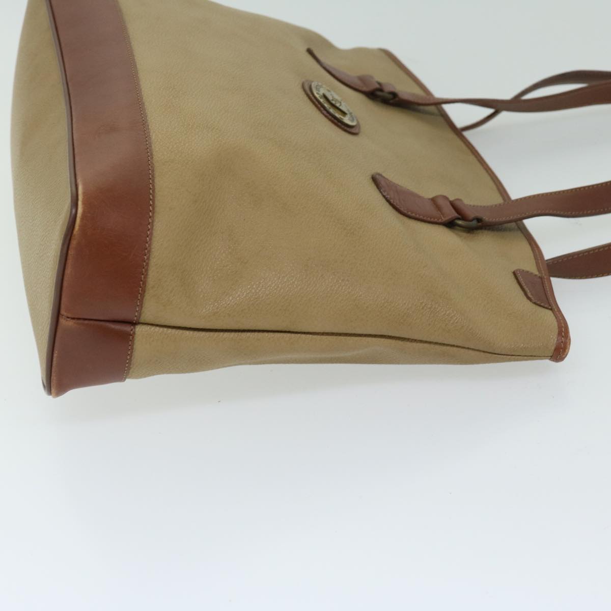 Luxury BurberrySs Shoulder Bag PVC Beige Auth ar11499