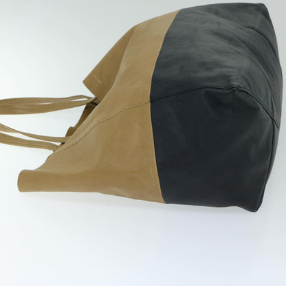 Luxury CELINE Horizontal Cabas Tote Bag Leather Beige Black  ar11566