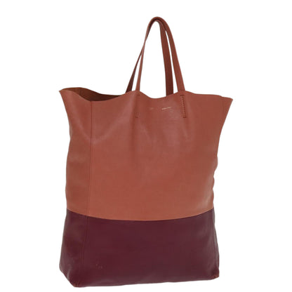 Luxury CELINE Horizontal Cabas Tote Bag Leather Bordeaux Orange  ar11846