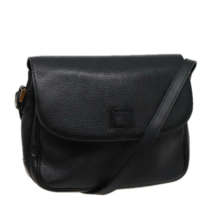 Luxury BurberrySs Shoulder Bag Leather Black Auth ar11985