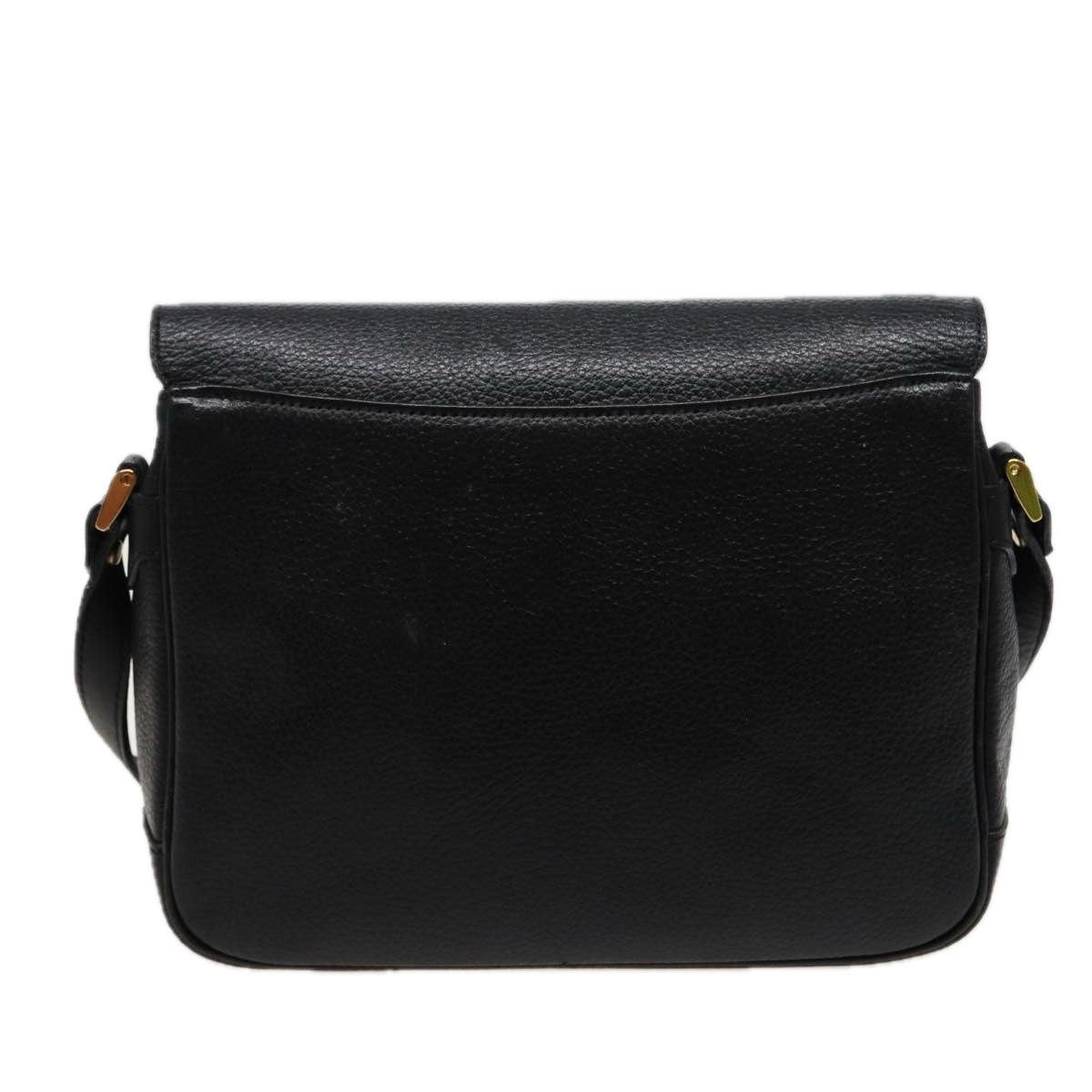 Luxury BurberrySs Shoulder Bag Leather Black Auth ar11985