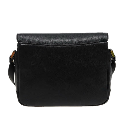 Luxury BurberrySs Shoulder Bag Leather Black Auth ar11985