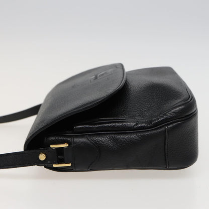 Luxury BurberrySs Shoulder Bag Leather Black Auth ar11985