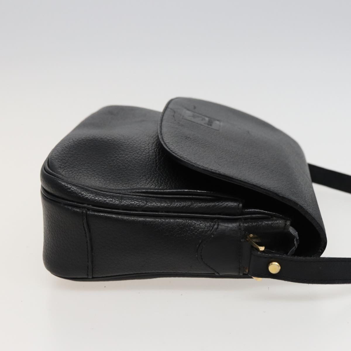 Luxury BurberrySs Shoulder Bag Leather Black Auth ar11985