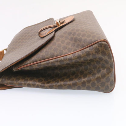 Luxury CELINE Macadam Canvas Hand Bag PVC Leather Brown  ar5452