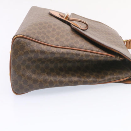 Luxury CELINE Macadam Canvas Hand Bag PVC Leather Brown  ar5452
