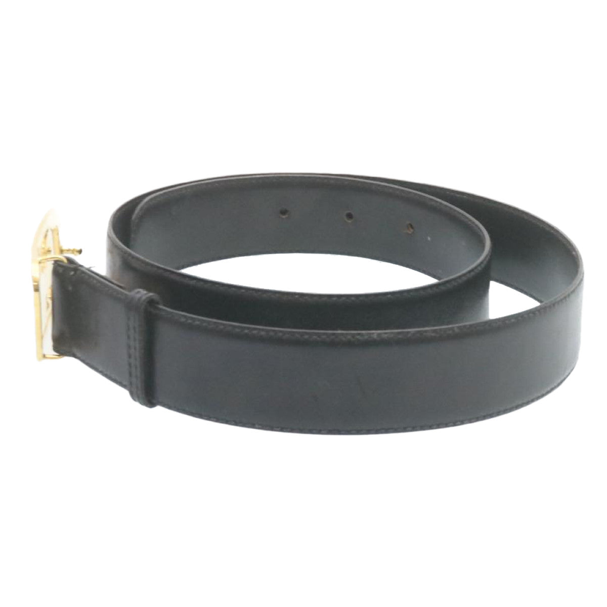 Luxury CELINE Horse Carriage Belt Leather Black Gold  ar6038