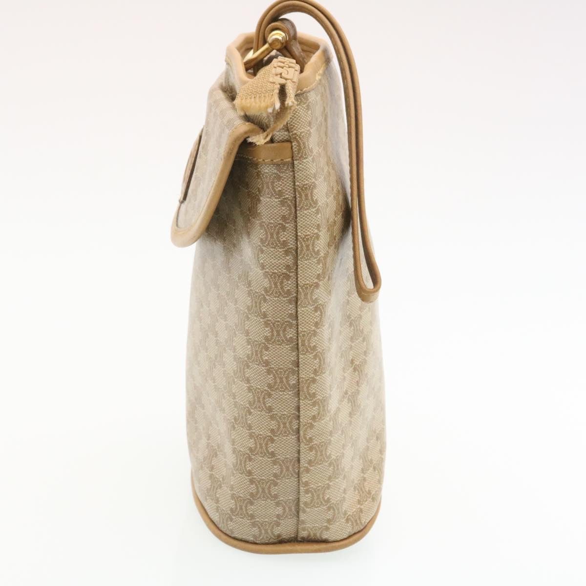 Luxury CELINE Macadam Canvas Pouch PVC Leather Beige  ar6336