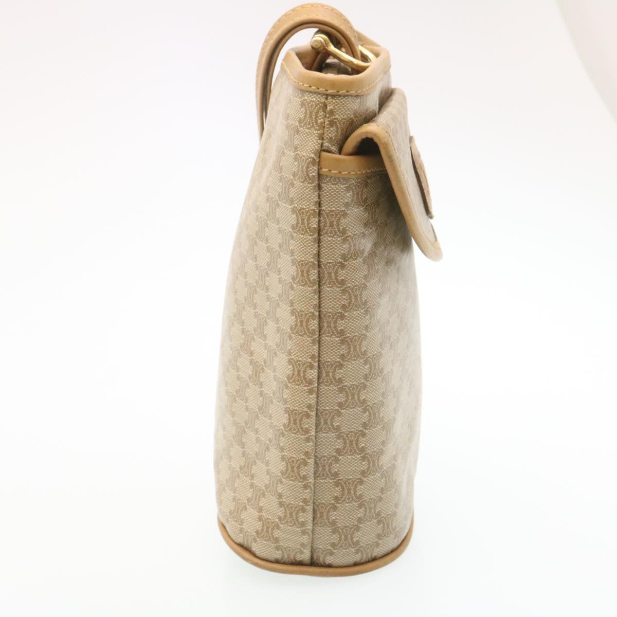 Luxury CELINE Macadam Canvas Pouch PVC Leather Beige  ar6336