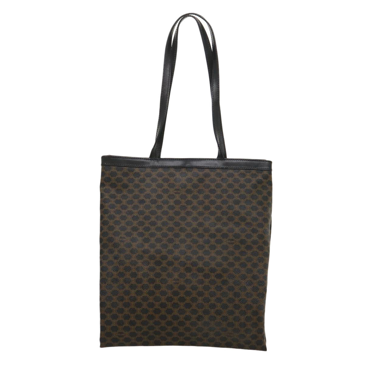 Luxury CELINE Macadam Canvas Tote Bag PVC Leather Black Brown  ar6808