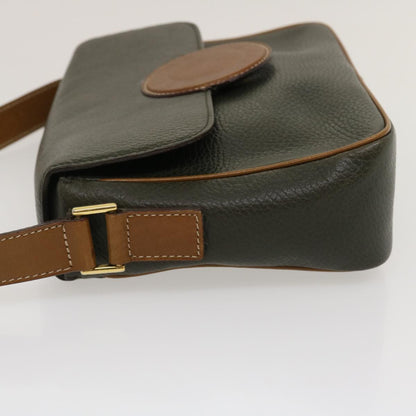 Luxury CELINE Shoulder Bag Leather Gray Brown  ar6880
