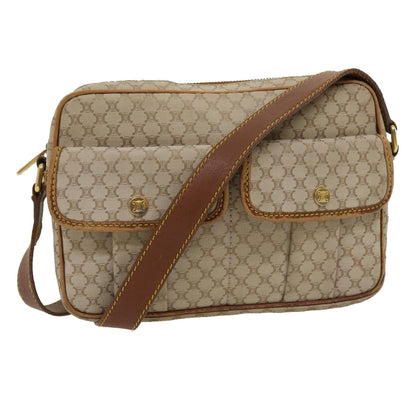 Luxury CELINE Macadam Canvas Shoulder Bag Beige Brown  ar7069