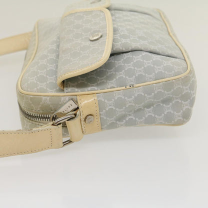 Luxury CELINE Macadam Canvas Shoulder Bag Light Blue  ar7070