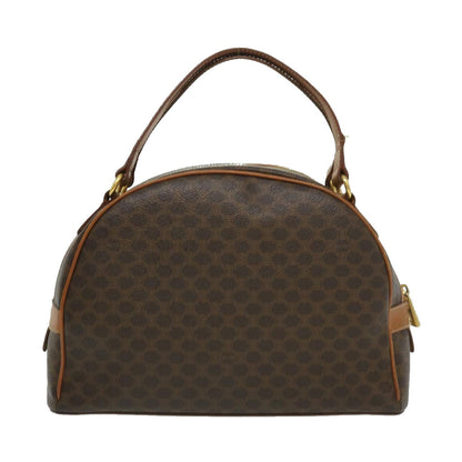 Luxury CELINE Macadam Canvas Hand Bag PVC Leather Brown  ar7121