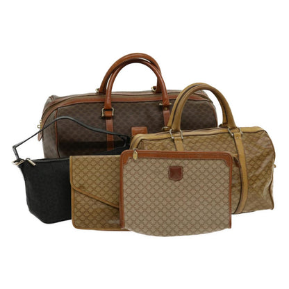 Luxury CELINE Macadam Canvas Boston Bag 5Set Brown  ar7260