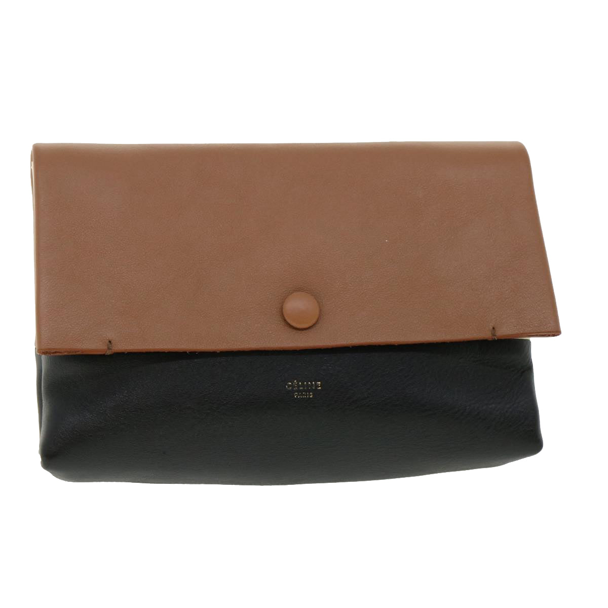 Luxury CELINE Pouch Leather Black Brown  ar8106B