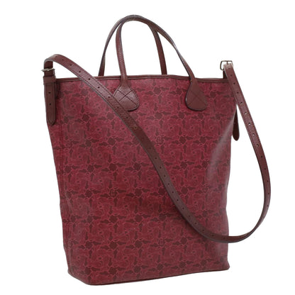 Luxury CELINE Sulky Line Hand Bag PVC Leather 2way Red  ar8225
