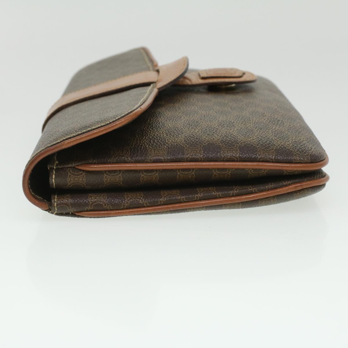 Luxury CELINE Macadam Canvas Clutch Bag PVC Leather Brown  ar8455