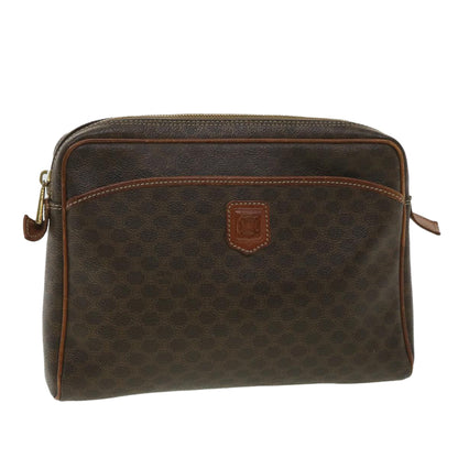 Luxury CELINE Macadam Canvas Clutch Bag PVC Leather Brown  ar8568