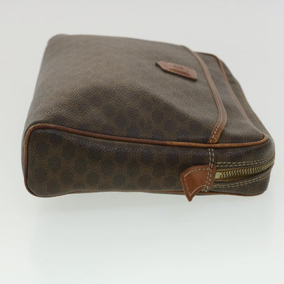 Luxury CELINE Macadam Canvas Clutch Bag PVC Leather Brown  ar8568