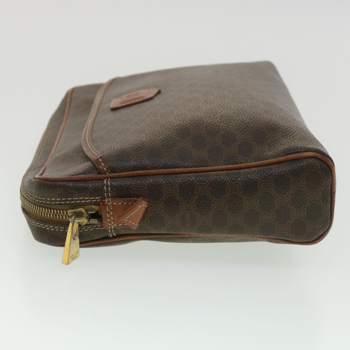 Luxury CELINE Macadam Canvas Clutch Bag PVC Leather Brown  ar8568