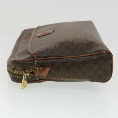 Luxury CELINE Macadam Canvas Clutch Bag PVC Leather Brown  ar8568