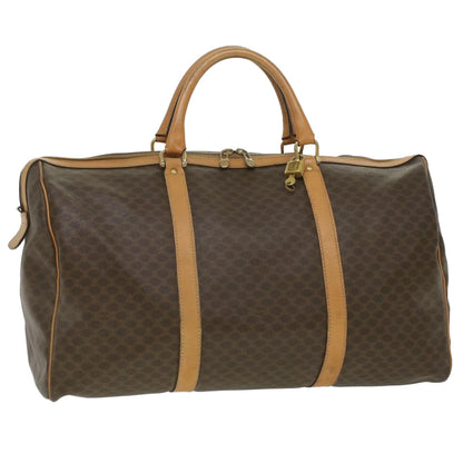 Luxury CELINE Macadam Canvas Boston Bag PVC Leather Brown  ar8915